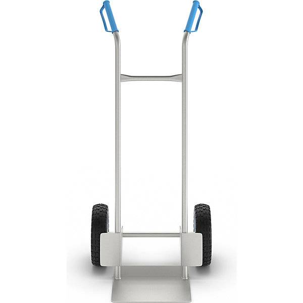 Edelstahl-Sackkarre mit Polyurethan-Bereifung Tragfähigkeit 150 kg. TAKKT Industrial & Packaging GmbH 49952149-1