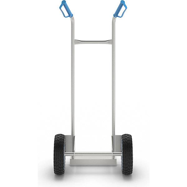 Edelstahl-Sackkarre mit Polyurethan-Bereifung Tragfähigkeit 150 kg. TAKKT Industrial & Packaging GmbH 49952149-3