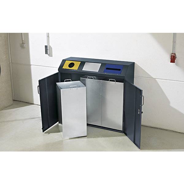 Wertstoffsammelschrank Volumen 2 x 50 l antik-silber. TAKKT Industrial & Packaging GmbH 49958749-3