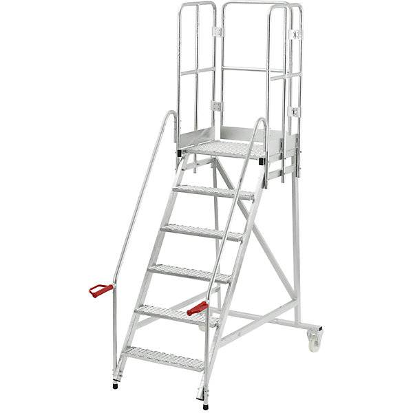 Mobile Podestleiter feuerverzinkt inkl. Türe 6 Stufen. TAKKT Industrial & Packaging GmbH 49966649-1