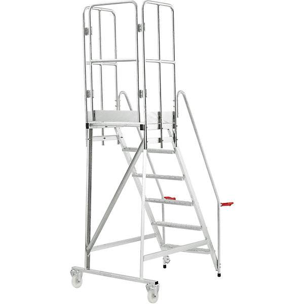 Mobile Podestleiter feuerverzinkt inkl. Türe 6 Stufen. TAKKT Industrial & Packaging GmbH 49966649-2