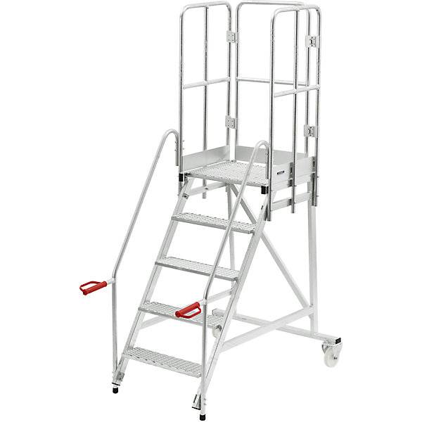 Mobile Podestleiter feuerverzinkt inkl. Türe 5 Stufen. TAKKT Industrial & Packaging GmbH 49966749-1