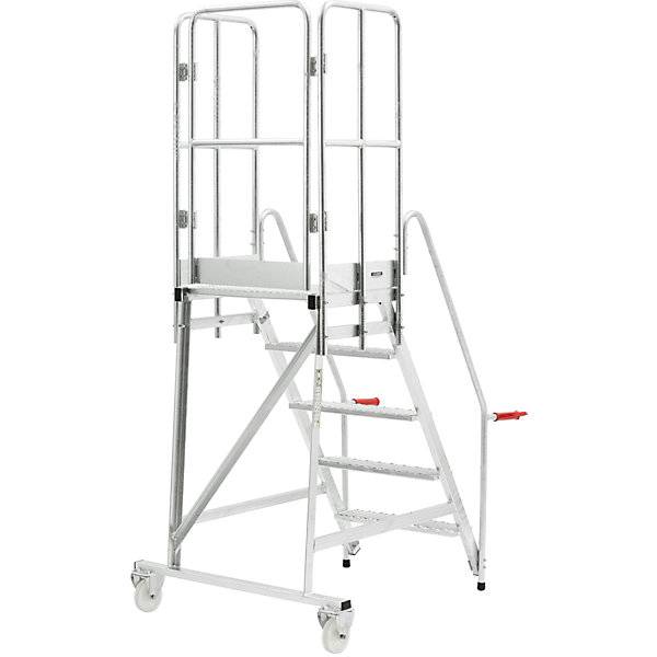 Mobile Podestleiter feuerverzinkt inkl. Türe 5 Stufen. TAKKT Industrial & Packaging GmbH 49966749-2