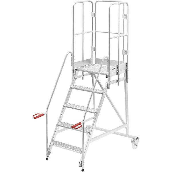 Mobile Podestleiter feuerverzinkt 5 Stufen. TAKKT Industrial & Packaging GmbH 49967149