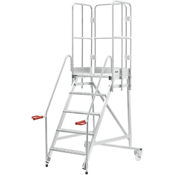 Mobile Podestleiter feuerverzinkt 5 Stufen. TAKKT Industrial & Packaging GmbH 49967149-1
