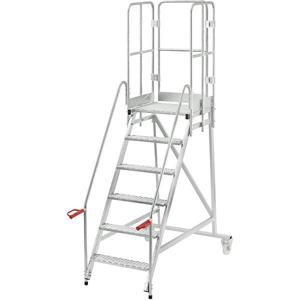 Mobile Podestleiter feuerverzinkt 6 Stufen. TAKKT Industrial & Packaging GmbH 49967049