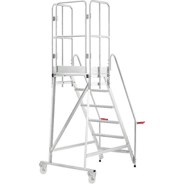 Mobile Podestleiter feuerverzinkt 6 Stufen. TAKKT Industrial & Packaging GmbH 49967049-1