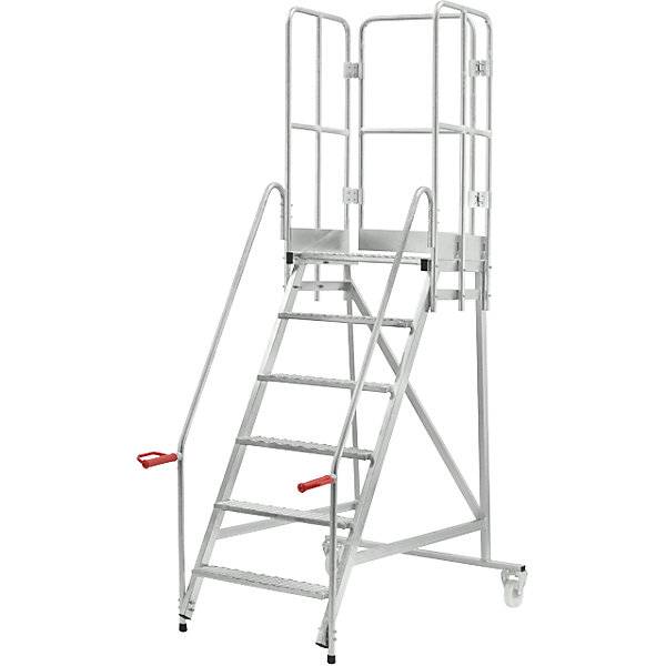 Mobile Podestleiter feuerverzinkt 6 Stufen. TAKKT Industrial & Packaging GmbH 49967049-2