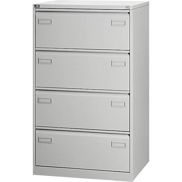 Hängeregistraturschrank LIGHT 2-bahnig 4 Schübe DIN A4 quer lichtgrau. TAKKT Industrial & Packaging GmbH-0
