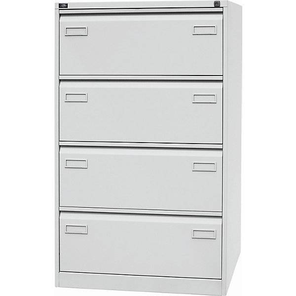 Hängeregistraturschrank LIGHT 2-bahnig 4 Schübe DIN A4 quer lichtgrau. TAKKT Industrial & Packaging GmbH-1