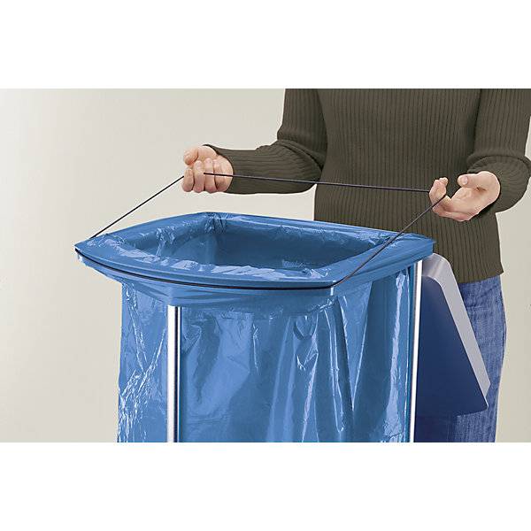 Müllsackständer mit 250 blauen Wertstoffsäcken ProfiLine MSS XXXL 2 x 120 l HxBxT 1000 x 880 x 450 mm fahrbar.-1