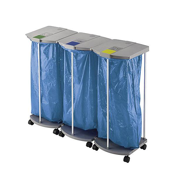 Müllsackständer mit 250 blauen Wertstoffsäcken ProfiLine MSS XXXL 3 x 120 l HxBxT 1000 x 1330 x 450 mm-1
