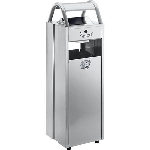 Außenbehälter mit Ascher verschließbar Volumen 35 l silber. VAR GmbH 50540049