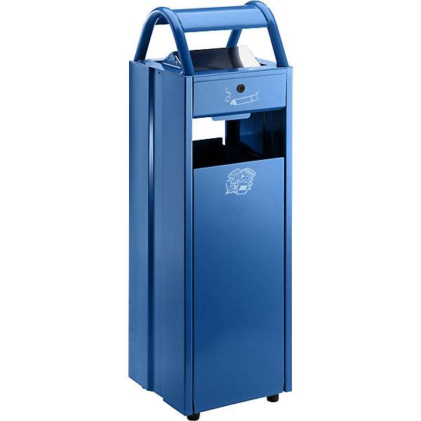 Außenbehälter mit Ascher verschließbar Volumen 35 l blau. VAR GmbH 50235449