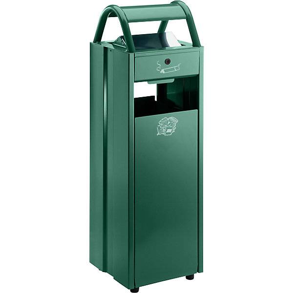 Außenbehälter mit Ascher verschließbar Volumen 35 l grün. VAR GmbH 50235549
