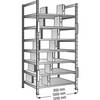 Ordner- und Archiv-Steckregal verzinkt Höhe 2640 mm doppelseitig Boden-BxT 1200 x 600 mm Grundfeld. Scholz