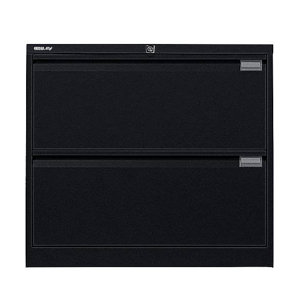 Hängeregistraturschrank 2-bahnig 2 Schübe DIN A4 tiefschwarz. Bisley GmbH 50629449-0
