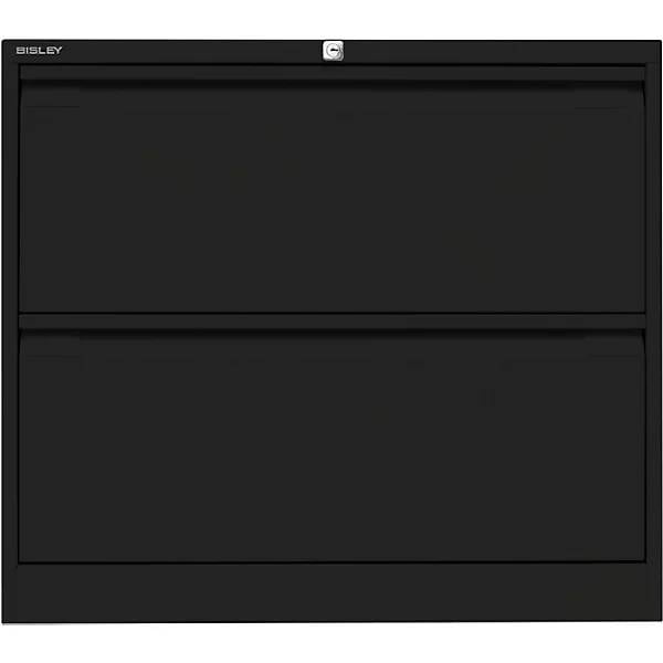 Hängeregistraturschrank 2-bahnig 2 Schübe DIN A4 tiefschwarz. Bisley GmbH 50629449-1