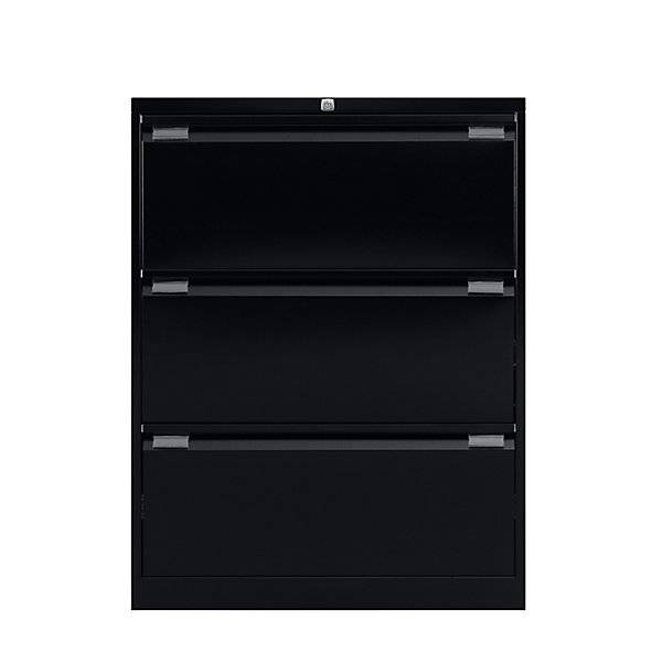 Hängeregistraturschrank 2-bahnig 3 Schübe DIN A4 tiefschwarz. TAKKT Industrial & Packaging GmbH 50629649-0