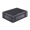 Euro-Format-Stapelbehälter Wände und Boden geschlossen LxBxH 400 x 300 x 120 mm grau VE 5 Stk. ING. Alfred