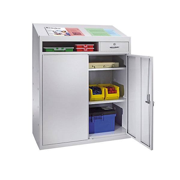 Werkzeugschrank mit Schreibpult HxBxT 1220 x 915 x 457 mm lichtgrau ab 3 Stk. TAKKT Industrial & Packaging-1