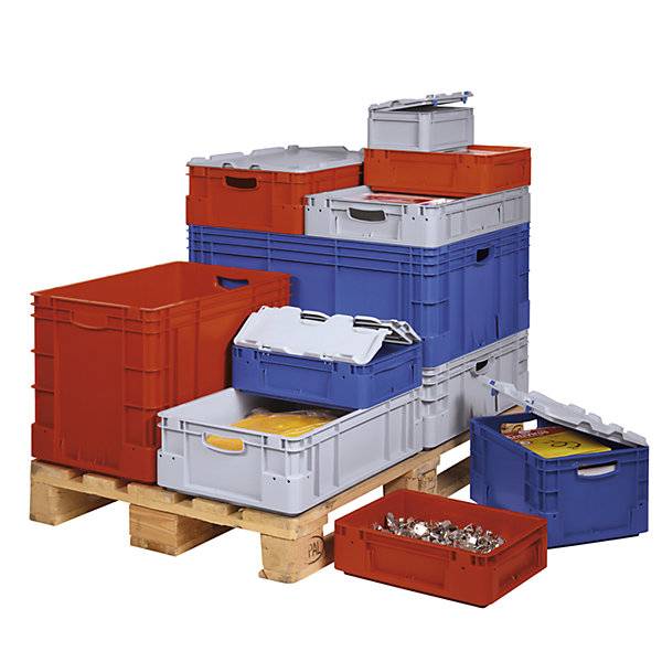 Industriebehälter Volumen 30 l LxBxH 600 x 400 x 180 mm VE 5 Stk blau. Alpha Paletten & Boxen e.K.-1