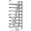 Ordner- und Archiv-Steckregal verzinkt Höhe 3000 mm einseitig Boden-BxT 1000 x 300 mm Anbaufeld. Scholz