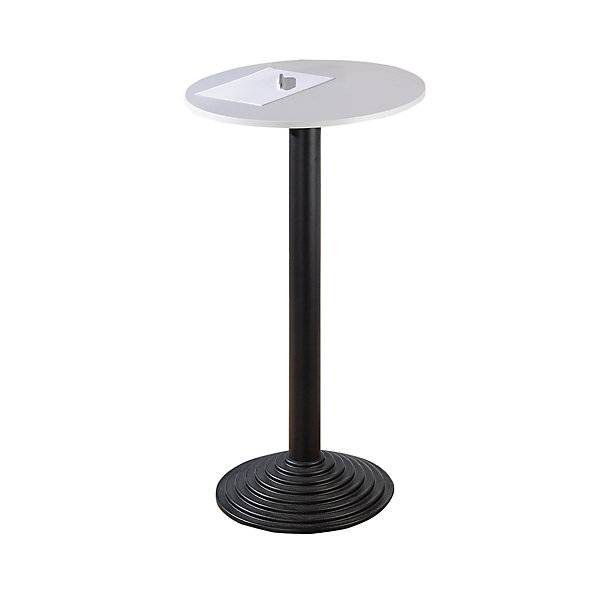 Bistrotisch mit Gusseisenfuß 1 Tischplatte lichtgrau Säule schwarz. SODEMATUB NAUDIN 52206049-0