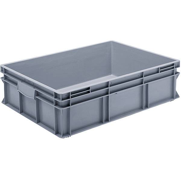 Euro-Stapelbehälter aus Polypropylen (PP) Traglast 20 kg silbergrau Volumen 90 l Außenhöhe 220 mm VE 2 Stk.-0
