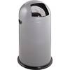 Mülleimer mit Einwurfklappe - 40 l - silber