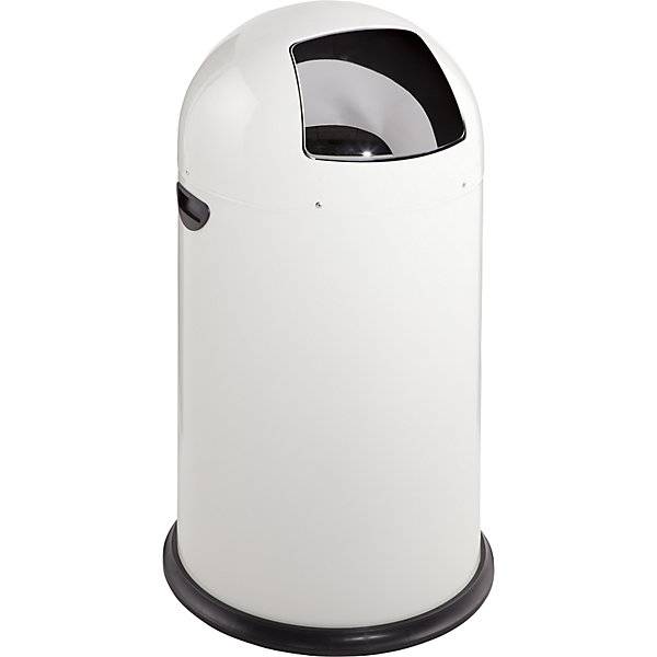 Mülleimer mit Einwurfklappe - 40 l - verkehrsweiß-0