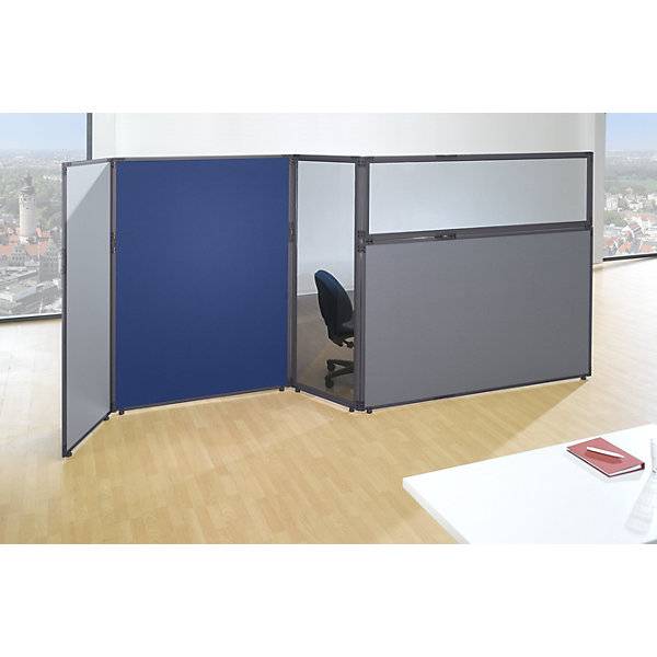 Trennwand Filz Rahmen schiefergrau blau HxB 1950 x 650 mm. Clipper System SRL 51256649-1