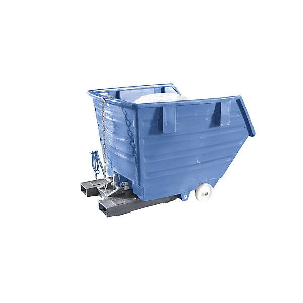 Kippbehälter aus Polyethylen mit Einfahrtaschen und Rollen Volumen 03 m³ grau. Denios SE 51873949-1