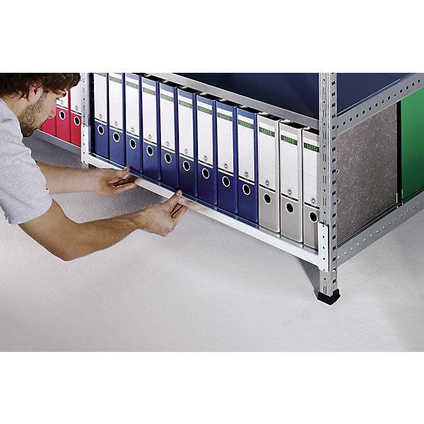 Ordner- und Archiv-Steckregal verzinkt Höhe 3000 mm doppelseitig Boden-BxT 800 x 600 mm Grundfeld. Scholz-2