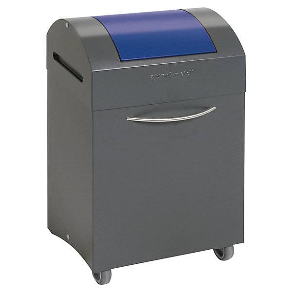 Wertstoffsammler flammverlöschend BxT 380 x 320 mm Volumen 45 l Einwurf enzianblau. Stumpf Metall GmbH