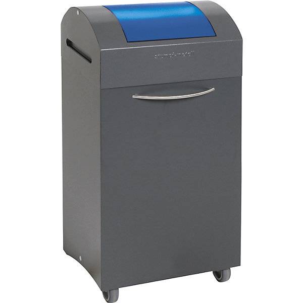 Wertstoffsammler flammverlöschend BxT 380 x 320 mm Volumen 60 l Einwurf enzianblau. Stumpf Metall GmbH