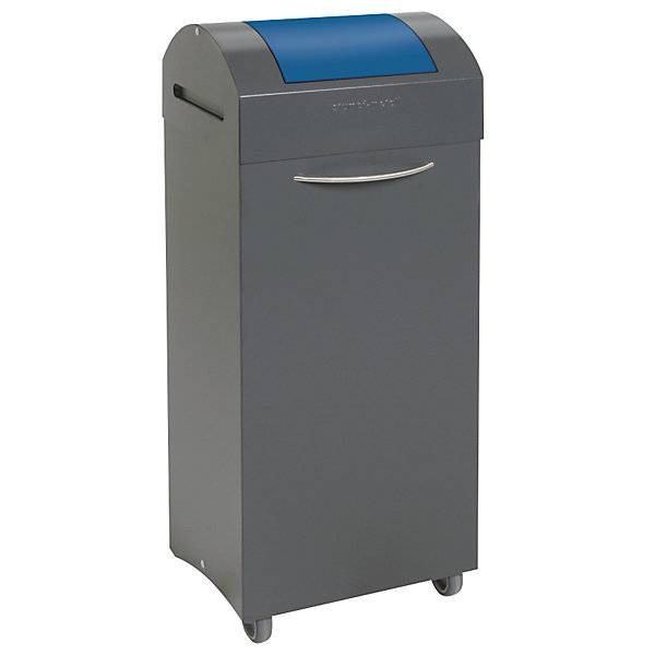 Wertstoffsammler flammverlöschend BxT 380 x 320 mm Volumen 75 l Einwurf enzianblau. Stumpf Metall GmbH-0