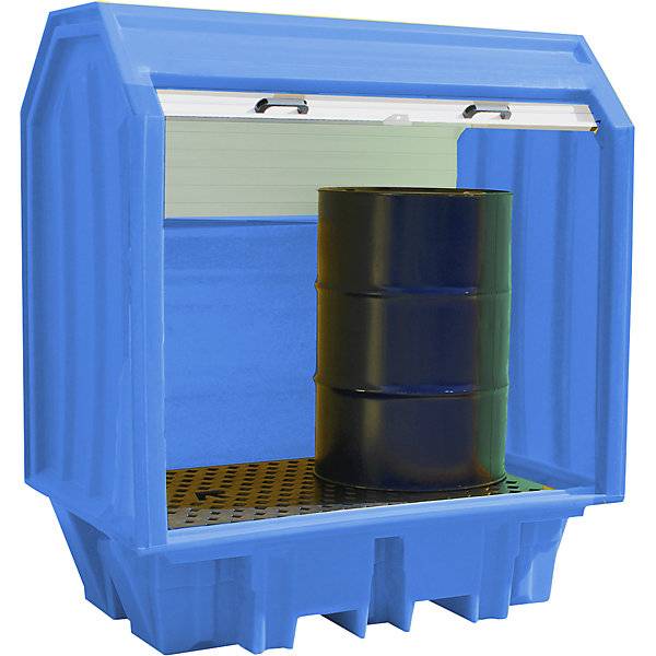 PE-Gefahrstoffdepot mit Jalousie für 2 x 200-l-Fässer Auffangvolumen 230 l. TAKKT Industrial & Packaging GmbH-4