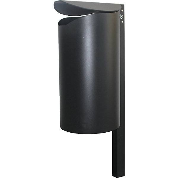 Außen-Abfallbehälter mit Pfosten Volumen 40 l HxØ 1450 x 365 mm anthrazit. Metallwerke Renner GmbH 53090949-1