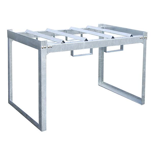 Fass- und Kleingebinderegal BxTxH 1310 x 800 x 780 mm für 2 x 200-l-Fässer. TAKKT Industrial & Packaging GmbH