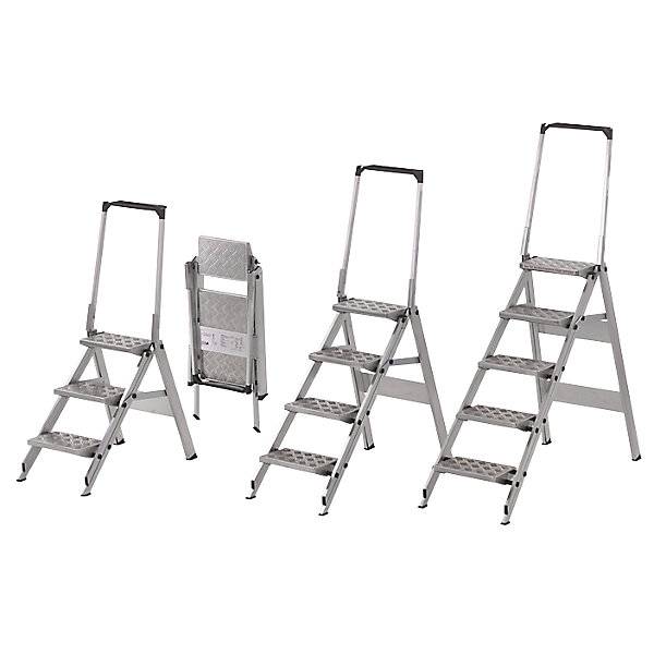 Alu-Klapptreppe Stufen Aluminium geriffelt mit Sicherheitsbügel 2 Stufen. WAKÜ-Geräte GmbH 52397249-1