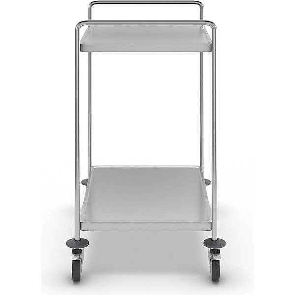 Kongamek Edelstahl- Tischwagen vollständig geschweißt mit Schiebegriffen, 2 Ladeflächen 800x550mm-1