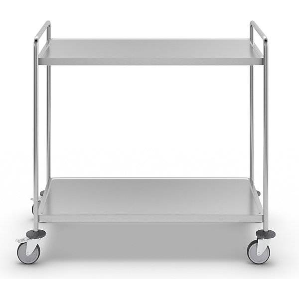 Kongamek Edelstahl- Tischwagen vollständig geschweißt mit Schiebegriffen, 2 Ladeflächen 1050x550m-1