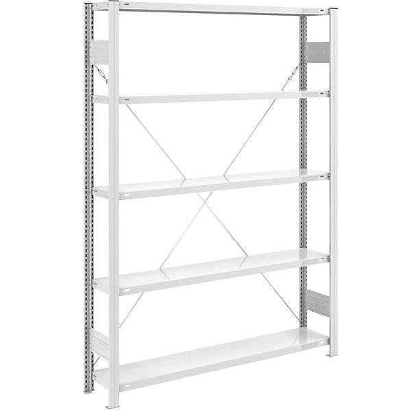 Steckregal Bauart leicht einseitig HxBxT 2000 x 1300 x 300 mm grau Grundregal. TAKKT Industrial & Packaging