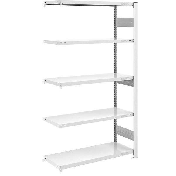 Schwerlast-Steckregal doppelseitig HxBxT 2000 x 1000 x 500 mm grau Anbauregal. Jul. vom Hofe GmbH & CO. KG.
