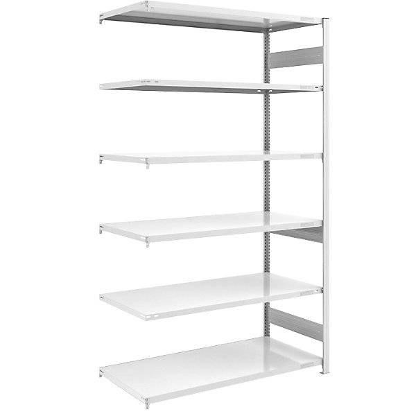 Schwerlast-Steckregal doppelseitig HxBxT 2500 x 1300 x 800 mm grau Anbauregal. Jul. vom Hofe GmbH & CO. KG.-0