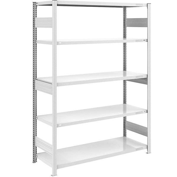 Schwerlast-Steckregal doppelseitig HxBxT 2000 x 1300 x 600 mm grau Grundregal. Jul. vom Hofe GmbH & CO. KG.-0