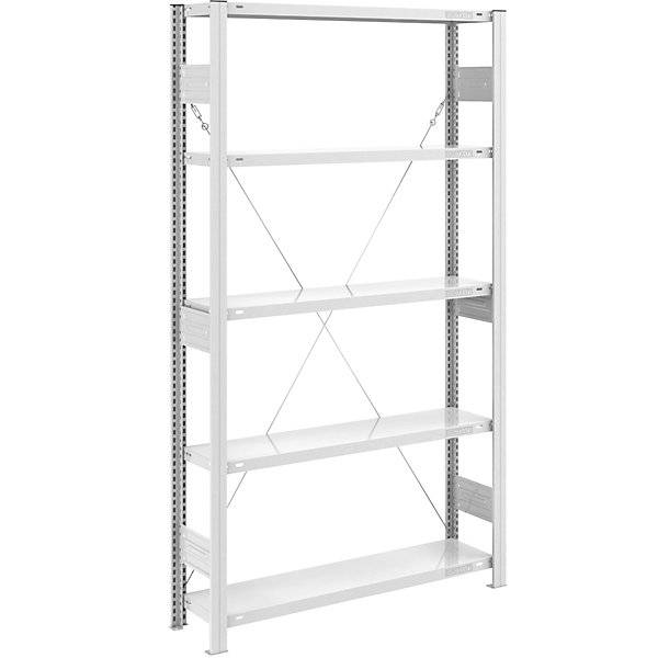 Schwerlast-Steckregal einseitig HxBxT 2000 x 1000 x 300 mm grau Grundregal. TAKKT Industrial & Packaging GmbH-0
