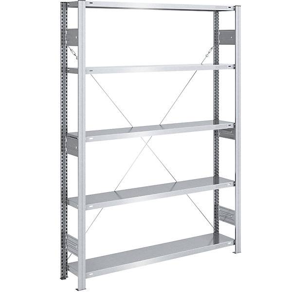 Schwerlast-Steckregal einseitig HxBxT 2000 x 1300 x 300 mm verzinkt Grundregal. TAKKT Industrial & Packaging-0