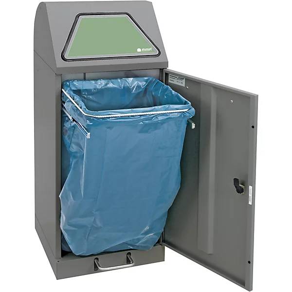 Wertstoffsammler mit Pedal mit Abfallsackhalterung Volumen 75 l graualu/Struktur. Stumpf Metall GmbH 52127949-1